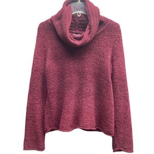Carroll Reed Petite Maroon Fuzzy Cowl Neck Sweater Sz PL